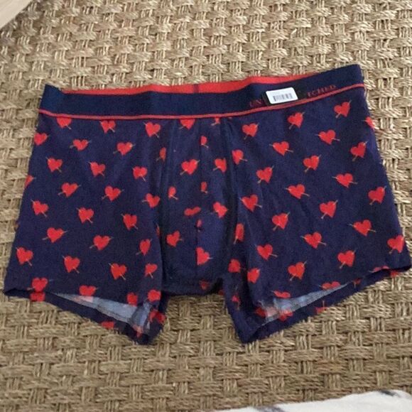 Unsimply Stitched HEARTS Boxer Brief/Trunk, Blue/Red, Size XL, NWT - Picture 2 of 9